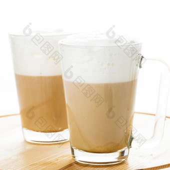 两杯咖啡饮品摄影图