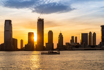城市日落景观摄影图