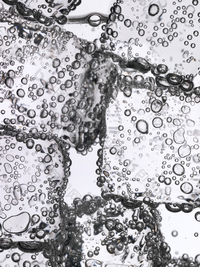 碳酸饮料冰块上的气泡