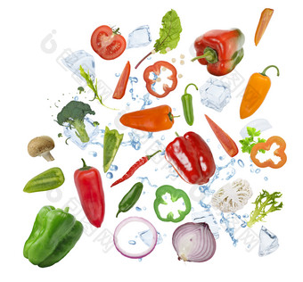 各种蔬菜的水彩插图