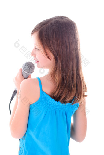 简约在唱歌的小女孩摄影图