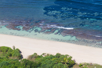 旅游海边沙滩大海树木植物风景摄影照片