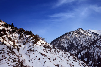 清新风格大雪山摄影图