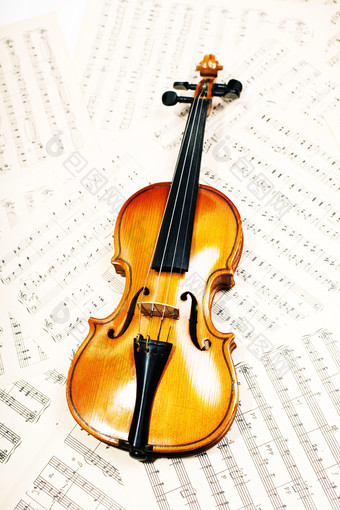 简约精美小提琴摄影图