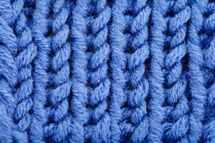 蓝色针织毛衣纹理