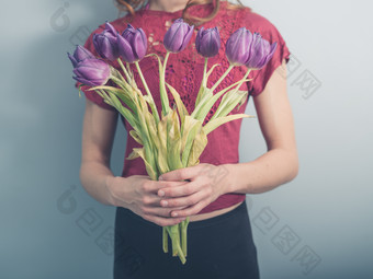 紫色鲜花花卉摄影图