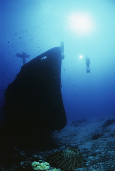 蓝色深海海洋潜水