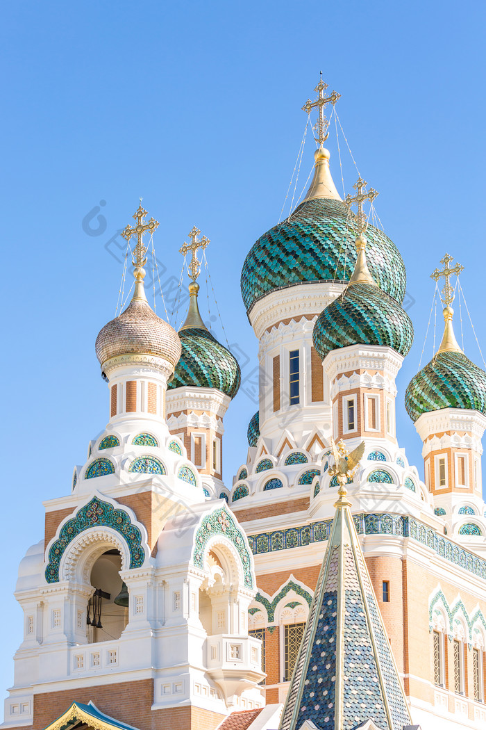 清新风俄罗斯大教堂摄影图