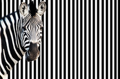 黑白条纹的斑马摄影图