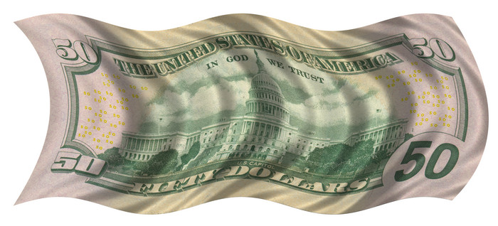美元钱币波浪纹摄影图