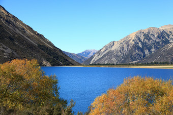 蓝色清新<strong>山水</strong>摄影图