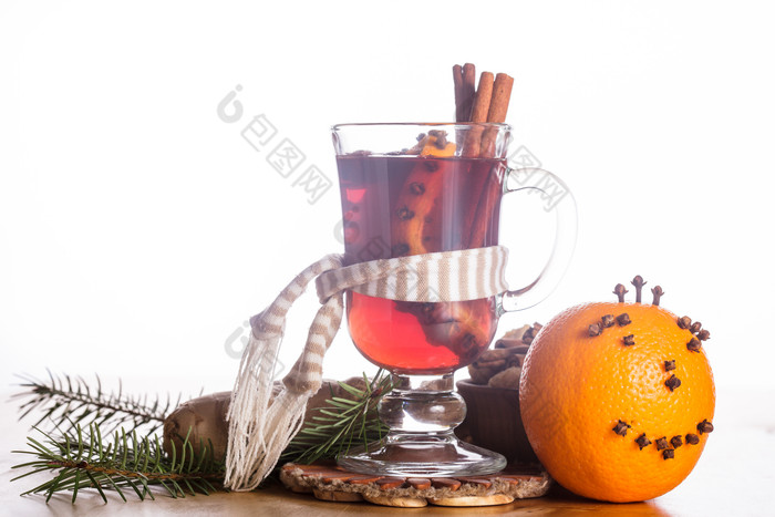 圣诞节橙子和果汁
