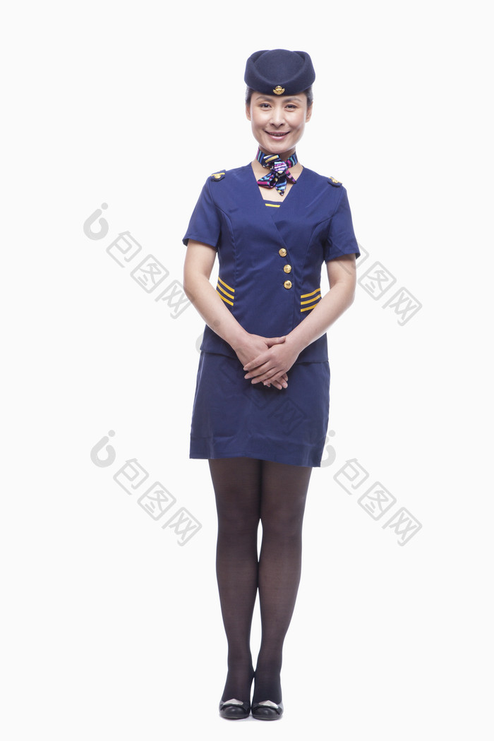 航空空姐管理微笑服务尊敬站着员工摄影图