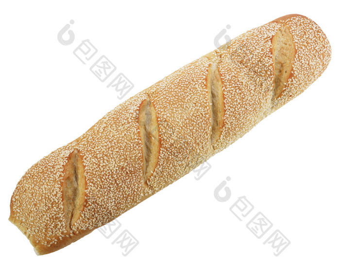 简约一个长条面包摄影图