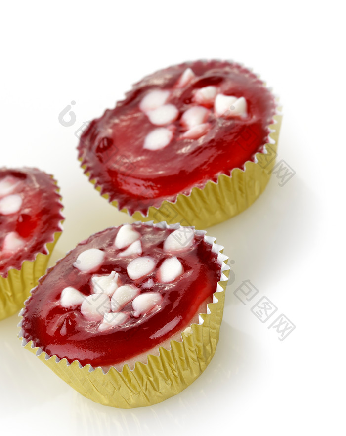 红色调香甜蛋糕摄影图