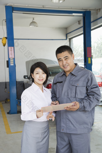 维修厂汽车<strong>师傅</strong>工服女人商务业务正装摄影图