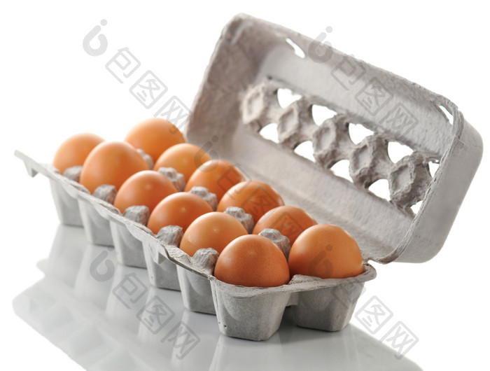 灰色调包装的鸡蛋摄影图