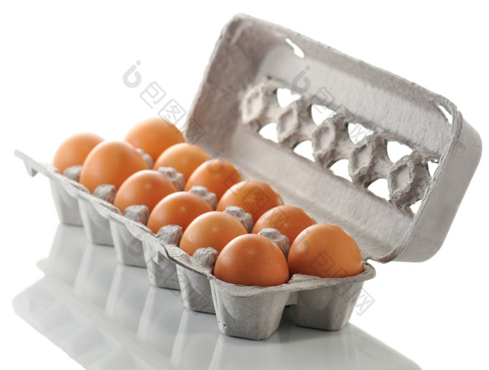灰色调包装的鸡蛋摄影图