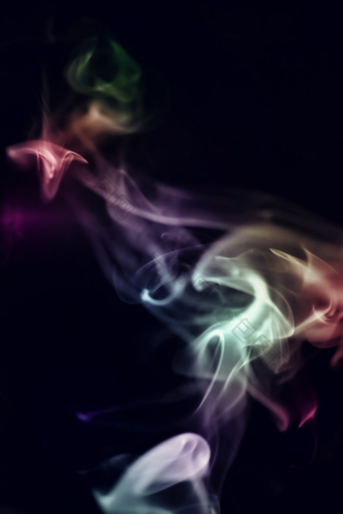 漂浮的彩色烟雾摄影图