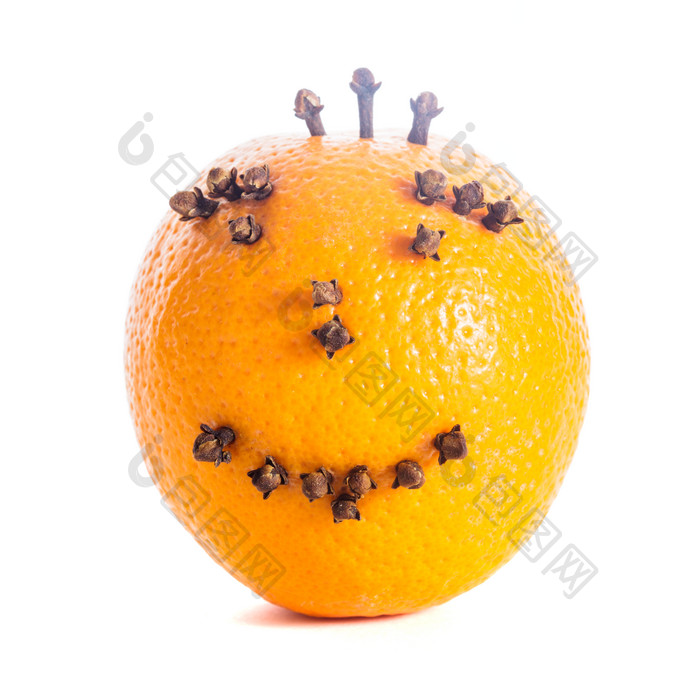 扎着丁香的橙子摄影图