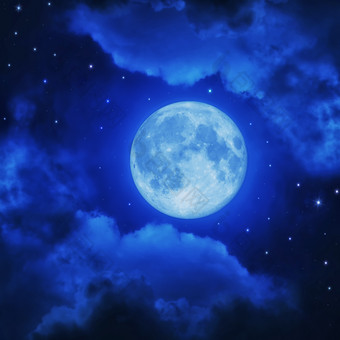 天空中的月亮摄影图
