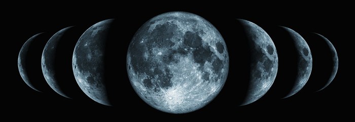 暗色调发光月球摄影图