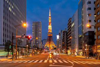 日本东京城市夜景