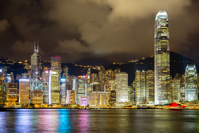 暗色调香港漂亮夜景摄影图