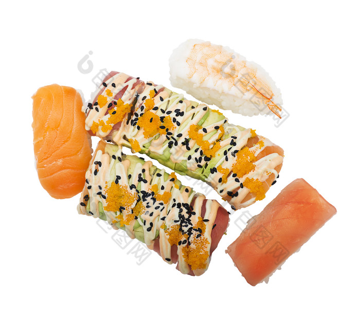清新风格美味寿司摄影图