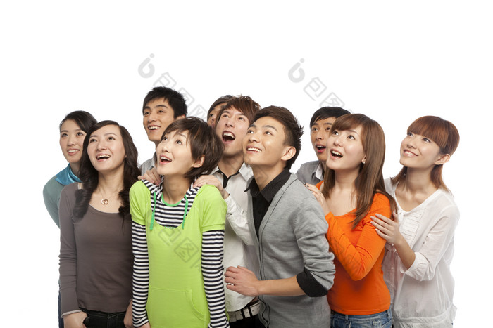 向上看的年轻人笑脸