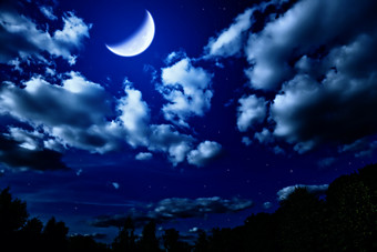 暗色调夜晚月亮摄影图