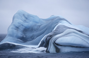 蓝色调梦幻冰川摄影图