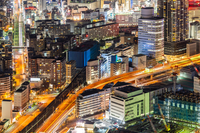 滨港城市夜景摄影图