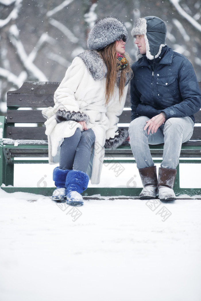 冬天冬季雪人一双