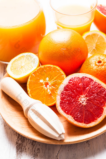 新鲜柑橘类水果摄影图