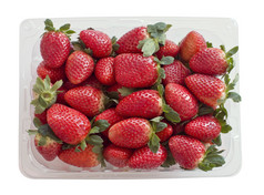 红色调一盒草莓摄影图