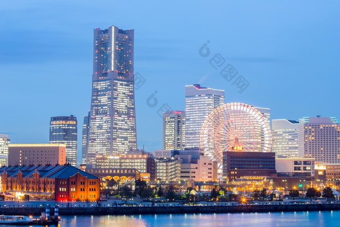 横滨城市楼房夜景