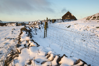 <strong>蓝</strong>色调野外雪景<strong>摄影图</strong>