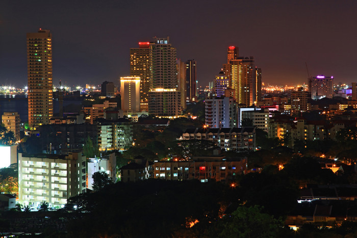 暗色大城市的夜晚摄影图