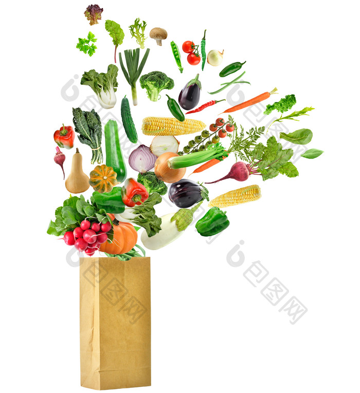简约多种类的蔬菜摄影图