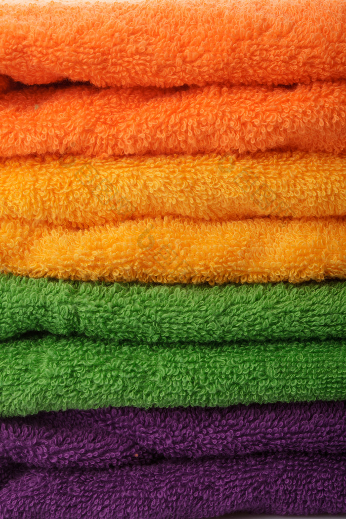 彩色洗浴毛巾摄影图