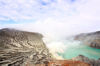 <strong>唯美</strong>活跃的火山口摄影图