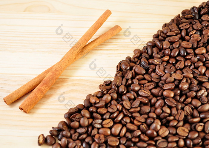 深色调浓香咖啡豆摄影图