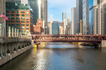 暗色调芝加哥美景摄影图