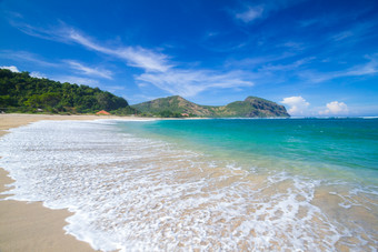 蓝色海边沙滩<strong>大海</strong>海浪旅行夏天风景