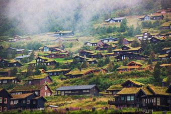 小镇房屋建筑风景图片