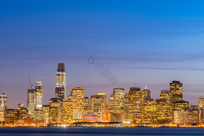 旧金山夜景城市建筑图片