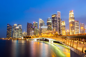 新加坡城市建筑夜景