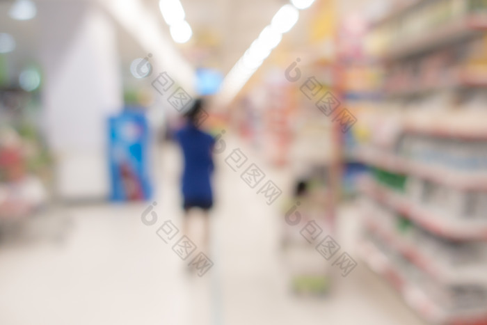 超市模糊的货架摄影图
