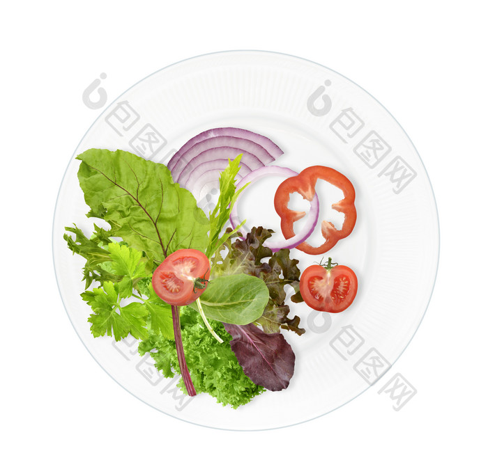 简约盘中的蔬菜摄影图